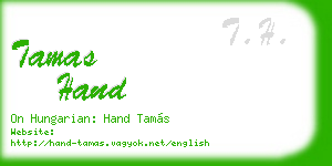 tamas hand business card